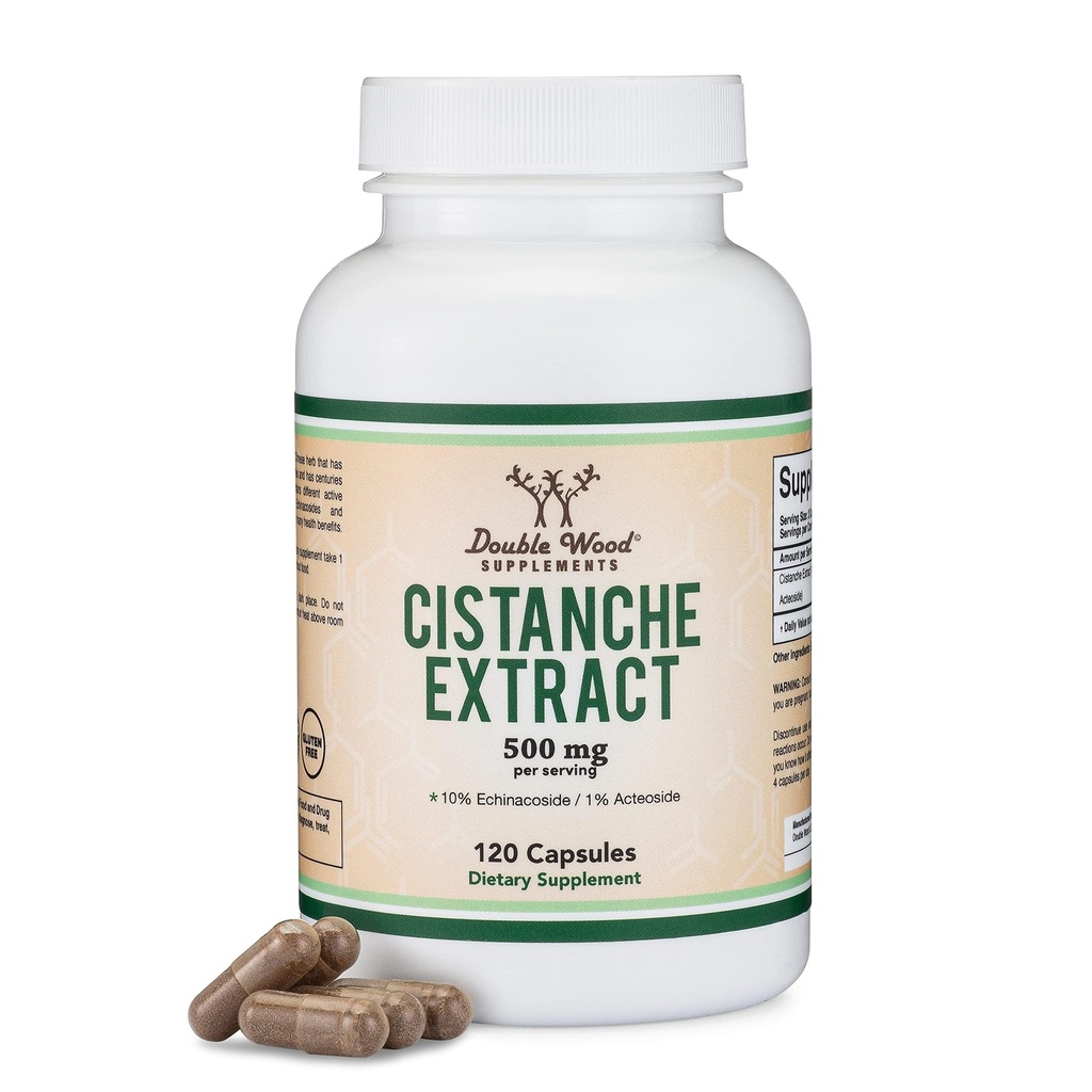 Cistanche Tubulosa Extract 500mg Per Serving (120 capsule) Cistanche Testosteron Supliment pentru bărbaţi (standardizat pentru a conţine Echinacide şi Acteoside) de lemn dublu
