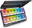 Extra Large Weekly Pill Organizator 2 ori pe zi - Remtise Am / Pm Daily Pill Case Medicine Organizator, Push Button 7 zile Pilula cutie pentru pastile / Vitamina / Cod Ulei de ficat / Suplimente (Rainbow)