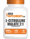 BulkSupplements.com L-Citrulin Malat Capsule - sub formă de L-Citrulină Malat 2:1, Suplimentul de oxid azotic - Gluten gratuit, 8 capsule per Serving (3000mg), 240 Conte (Pachet de 1)