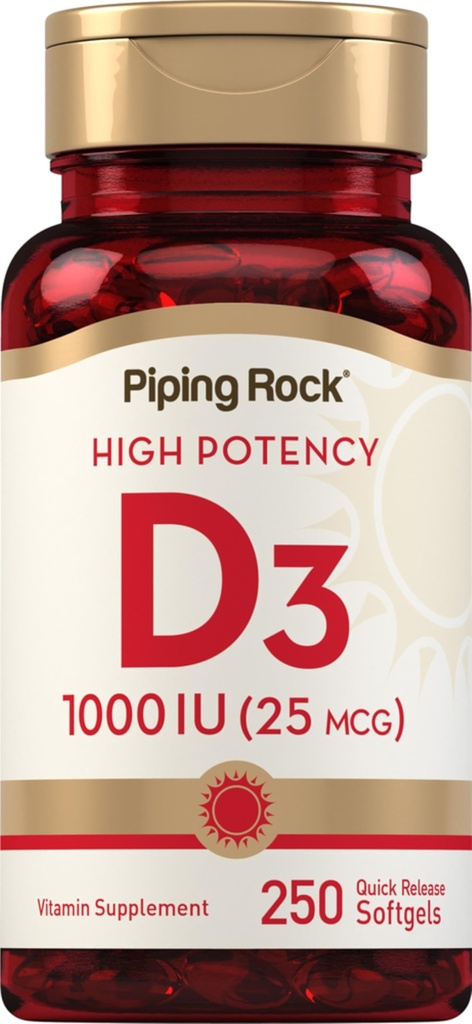 Piping Rock Vitamina D3 1000 UI 