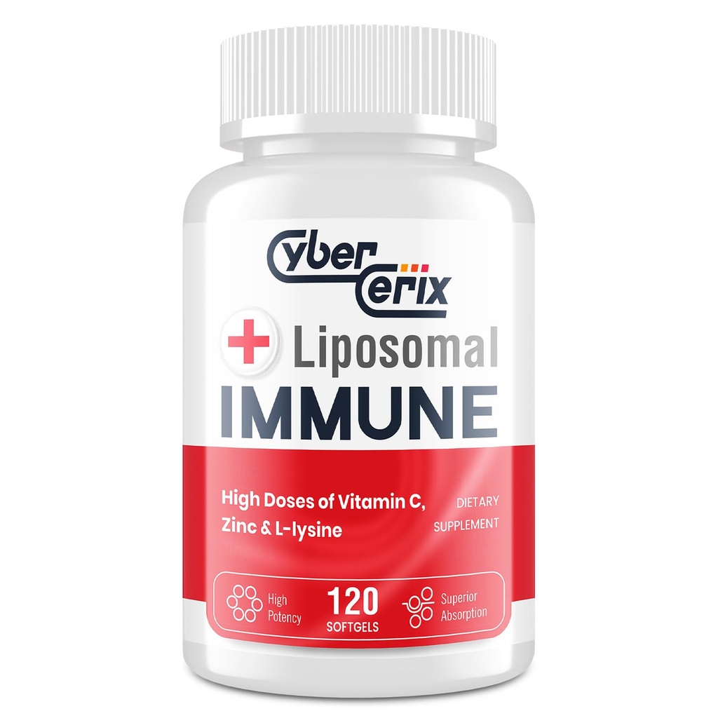 Advanced Liposomal Immune Supliment, Complex cu L-Lysine 1500mg, Vitamine, Minerale & Extracte de plante, wellness zilnică completă pentru bărbați și femei - 120 capsule