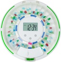 Automatic Pill Dispenser,Lock 28-Day Medication Organizator, Până la 6 Doze pe zi, 6 Modele de dozare, Sound & Light Alerts & Key pentru vitamine, Suplimente (Lidul îngheţat)