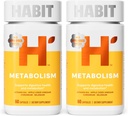 Abaterea suplimentului metabolic 2 ambalaj (120 capsule) - Suporturi Digestive Health & Metabolism, Vitamina B12, Seleniu, Crom, Cidru de mere Oţet, Vegan, Non-GMO