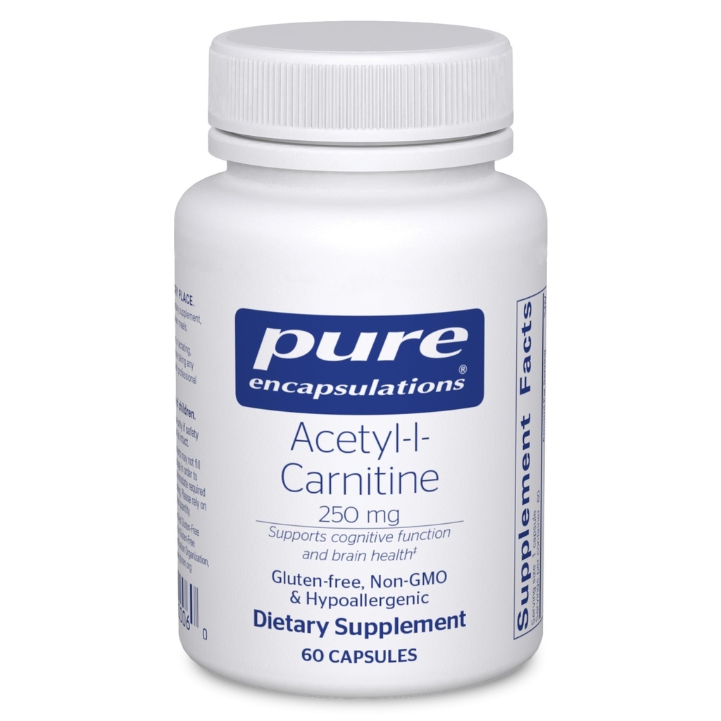 Pure Encapsulations Acetil-L-Carnitine 250 mg - Memory & Brain Supplement - Brain Support & Focus* - Gluten Free & Non-GMO - 60 Capsule