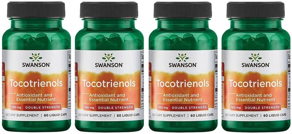 Swanson Double Force Tocotrienols - Antioxidant - (60 capsule lichide, 100 mg fiecare) 4 Pachet
