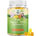 Copii DHA Omega 3 Gume pentru copii - Delicious Fish Free DHA Omega 3 Gume cu Vegetarian 6 9 pentru Vision Brain & Imunitate - Non OMG Supliment de pește și gluten gratuit 1 lună