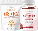Micro Ingrediente Vitamina D3 5.000iu + K2 100mcg Softgels & Multi Colagen Peptides Gummies Bundle Pack 