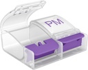 EZY DOSE Daily Push Button Pill Case, Medicina Planificator, Vitamina Organizator Box, 2 ori pe zi, AM/PM Compartimente mari, Artrită prietenoasă, Lids clare, Culoare mai Vary, BPA gratuit