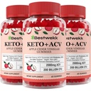 Apple Cider Otegar Gummies, Max Putere 2000mg ACV Gummy cu Probiotice, B12 și Keto Suport, Pentru Digestie, Metabolism, Detox, Gut & Immune Health, Gelatină-Free, Non-GMO, 180 keto acv gummies