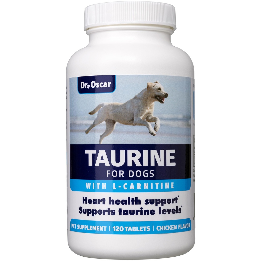 Suplimentul taurina pentru câini întâlnește RDA de 500 mg pe 25lbs Greutate Spre deosebire de cele mai multe alternative, 120ct, ajută la menținerea Dog Heart Health, Funcția normală a mușchiului cardiac și fluxul normal de sânge