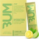 RAW Electroliti Powder Hydration Drink Mix Packets, Bum Hydrate (Lemon Lime, 20 Servings) - Electrolit Hidratare Pachete suporta functia musculara si rezistenta - Keto Electroliti Free Powder Packets