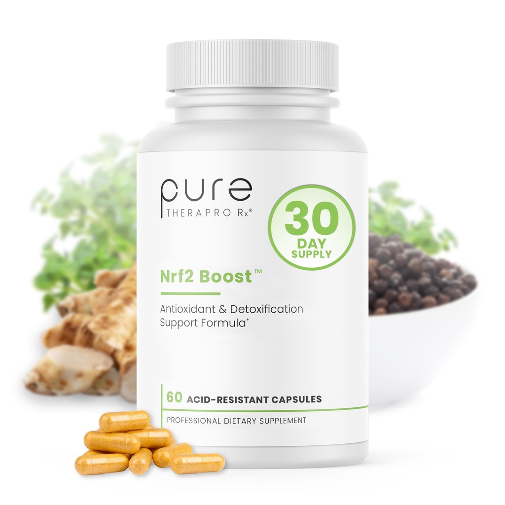 Pure TheraPro Rx Nrf2 Boost - NRF-2 Activator cu patentat Sulforaphane, Curcumin, Ceai verde & Trans-Pterostilbene 