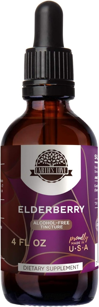 Dragoste pământeană - extract din plante fără alcool - țiglă, boabe de soc (Sambucus Nigra) uscate (Fl Oz)