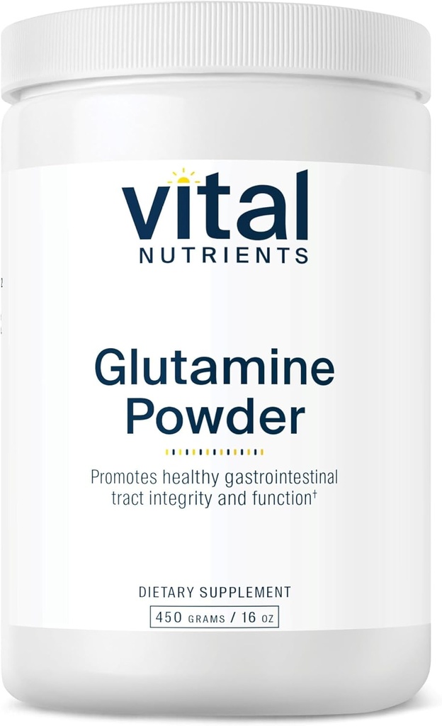 Nutrienti vitali Pulbere glutamina - Functie de tract gastro-intestinal sanatos - Gluten, lactate, Soia gratuit - non-GMO - 450g/16 oz L-glutamină Pulbere
