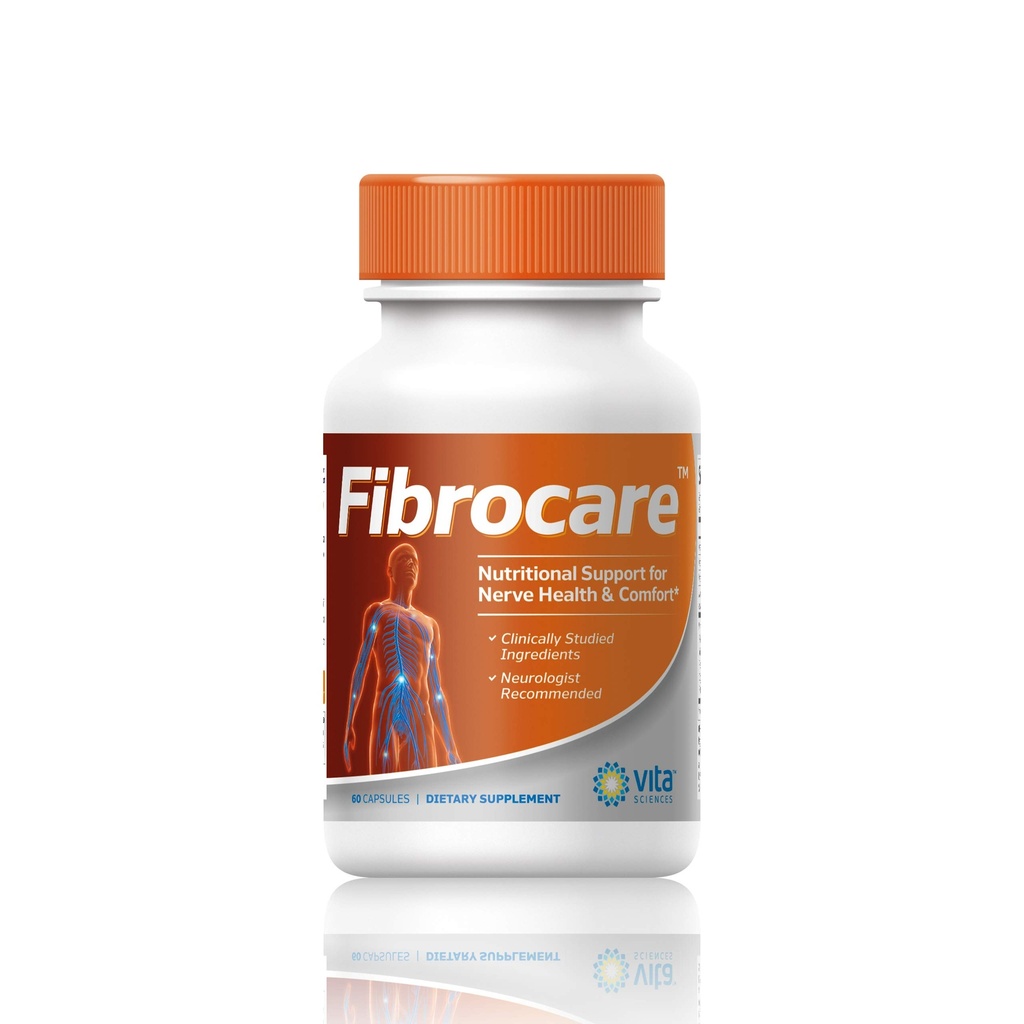 Vita Sciences FibroCare Fibromyalgie Supliment pentru repararea rapida a sanatatii nervoase. Natural R-ALA Form 40x Putere cu vitamine și antioxidanți pentru a renaște și revitaliza picioare, mâini, picioare și degetele de la picioare. 60 Ct.