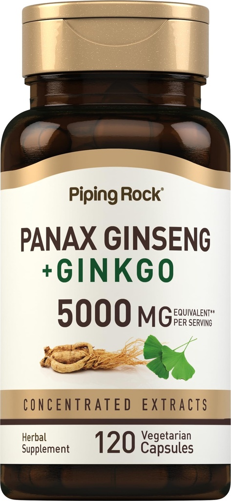 Piping Rock Panax Ginseng & Ginkgo Biloba Supliment 