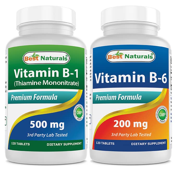 Cele mai bune naturale vitamina B1 ca Tiamină Mononitrat 500 mg & Vitamina b6 200 mg
