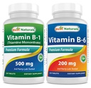 Cele mai bune naturale vitamina B1 ca Tiamină Mononitrat 500 mg & Vitamina b6 200 mg