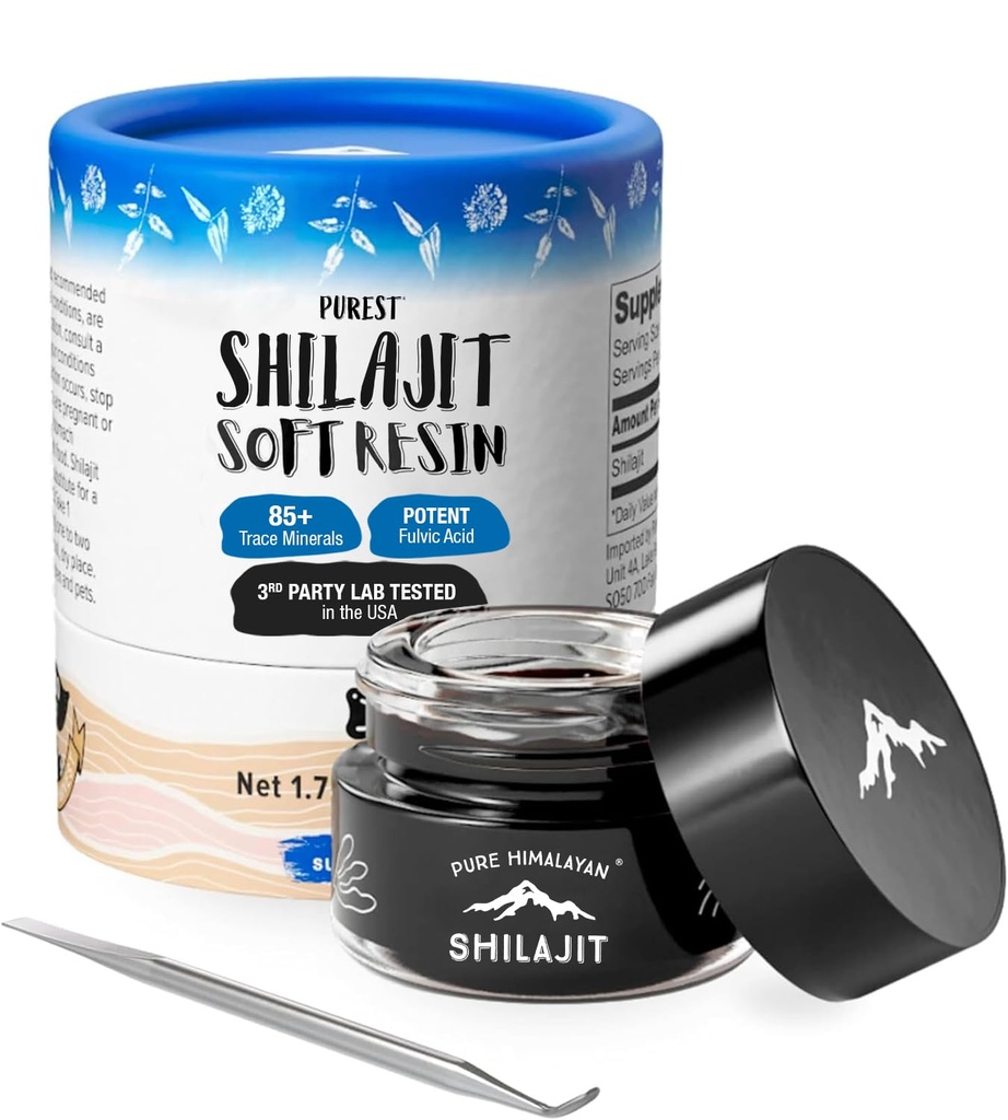 Shilajit by Pure Himalyan Shilajit ®, Grad A Himalayan Soft Resin, Energy & Immune Support, Natural Source of Fulen Acid & 85+ Trace Minerals Supplement for Men & Women (50ml/1,5 fl oz)
