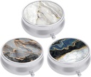 3 Pack Pilulă cutie, pilulă caz mic pentru Purse & Pocket, Cute Travel Medicine Organizator, Portable Medicine Container Holder to Hold Vitamine, Medicamente, ulei de pește & Supliment, Abstract Art Marble