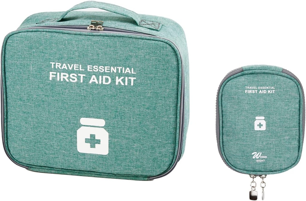 Pungi de prim ajutor goale, Sac de medicină de călătorie, Sac de organizare a proviziilor medicale, Kit portabil pentru călătorii, Masina, Home, Camping, Office, Drumeţii, Outdoor (Cationic Green)