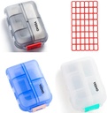Pilulă de caz (3 ambalaj) - Portabil Suplimente mici Cutie de comprimat cu 10 Compartimente - medicament Capsule de vitamina Flip Organizator Dispenser depozit de pungi de buzunar călătorie
