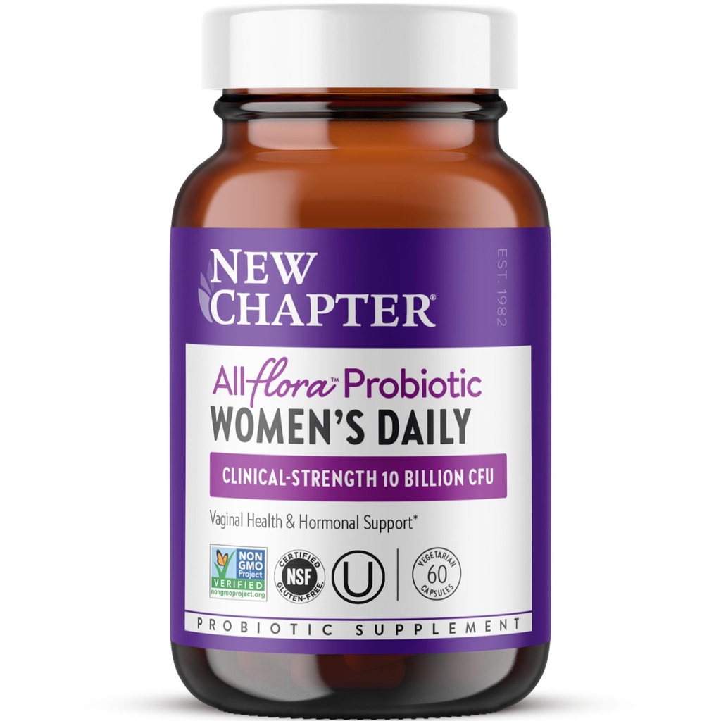 Probiotice nou capitol pentru femei - 60 ct (2 lună de aprovizionare), Probiotic zilnic pentru femei cu prebiotice și probiotice pentru sănătate vaginală & Chaste copac pentru suport hormonal, 100% vegetarian, non-GMO
