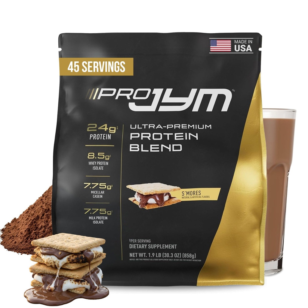 Pro JYM S'Mores Pulbere de proteine - Izolate de proteine Whey, Casein, & Proteina de lapte, Clădire musculară Lean pentru bărbați și femei, Știința Suplimentului JYM, 45 Serviri