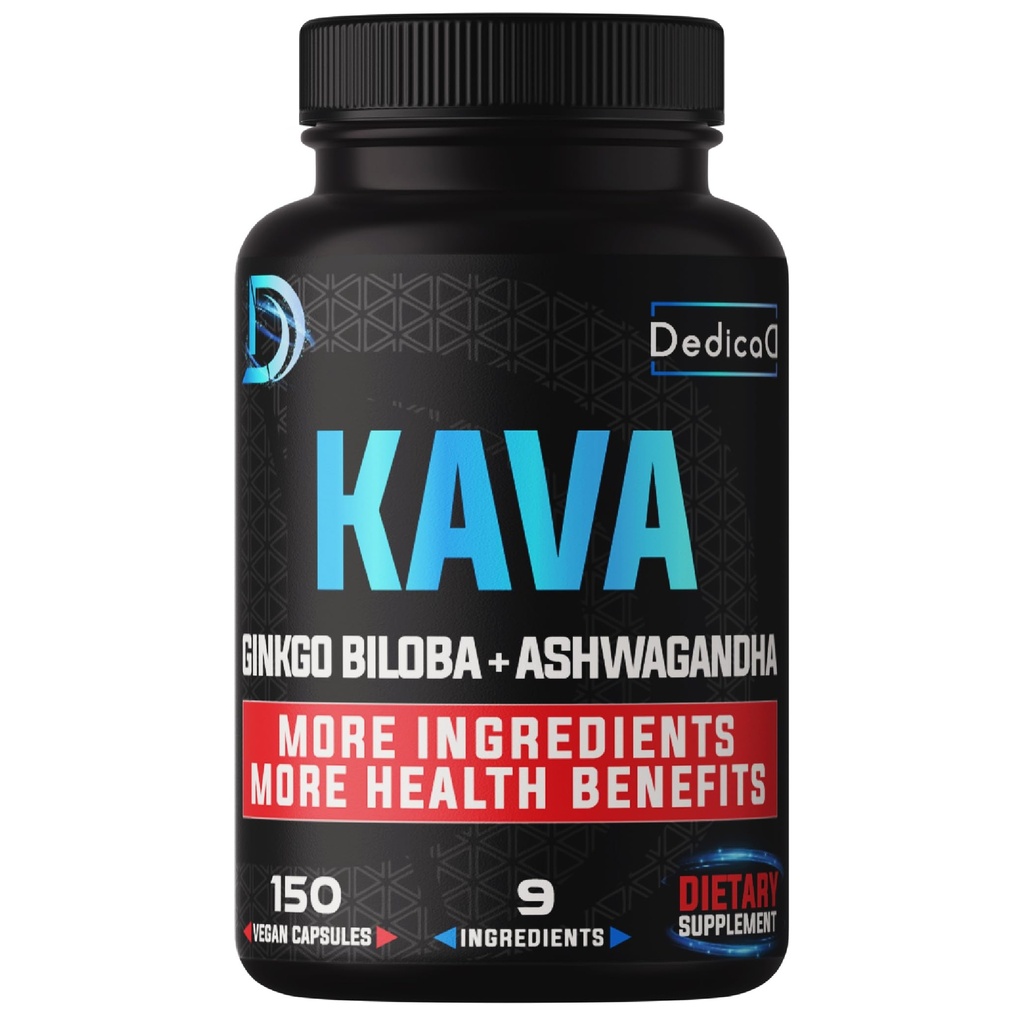 9in1 Kava Capsulele de 5 luni de aprovizionare 15:1 Extract de somn, Minte și suport imunitar - 9 Herbs naturale includ Ginkgo, Ashwagandha, Graviola, Valerian & More - 150 capsule Vegan