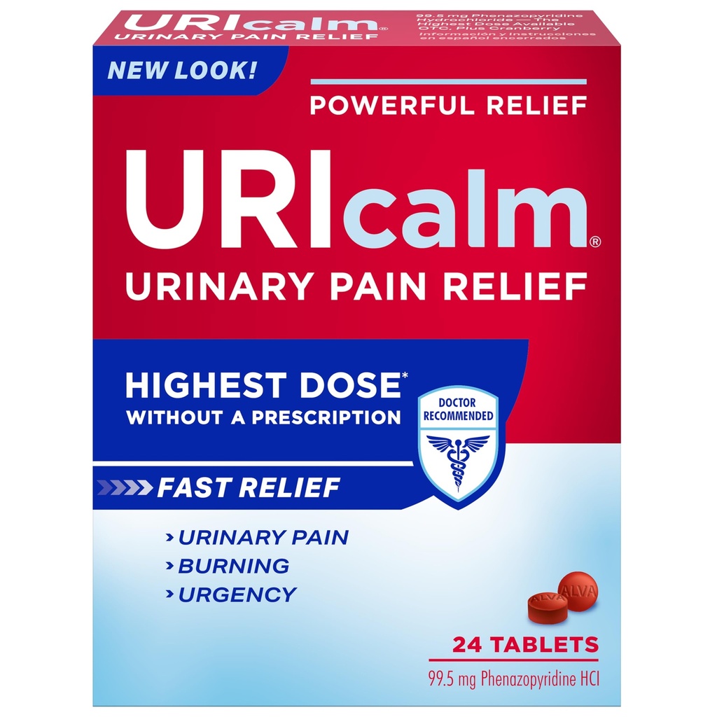 Uricalm Max - Putere maximă - Ajutor prompt de durere UTI, ardere, urgență și frecvență crescută - 24 Conte