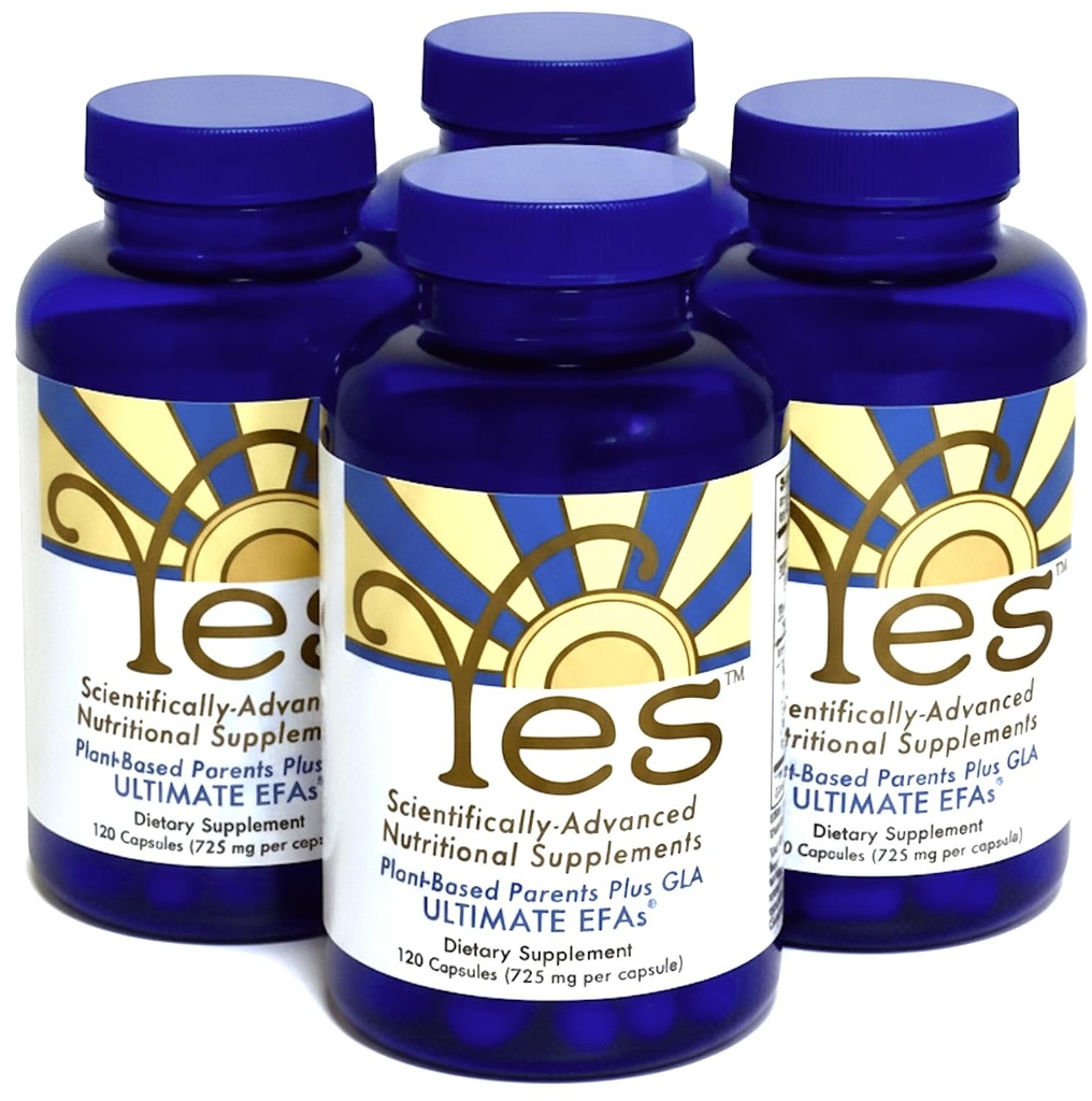 Ulei de pește Omega 3 Suplimente Alternative-YES Omega 3 & 6 Acid gras - Burpless, pe bază de plante - DHA, EPA, SDA - Colesterol, inimă, piele, energie, ochi, Imunity Support by DA (4 x 120 Gel caps)