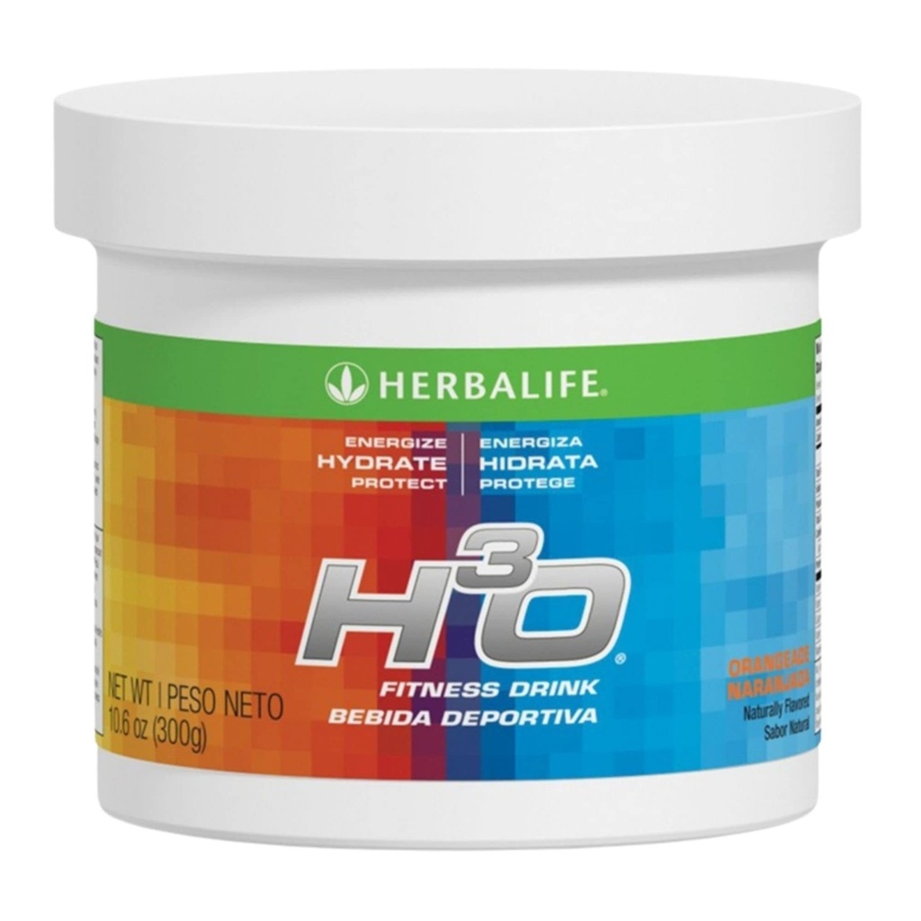 Herbalife H3O Fitness Drink: Orangeade Canister 10,6 Oz (300g), Carbohidrat Blend pentru energie imediată, Energize, Hydrate, Protect, Firestly Flavored