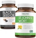 Black Seed Oil & St. John's Wort (3-Month Supply) Harmony Essence Bundle of Black Seed Oil (180 capsule) Cold-Pressed Nigella Sativa & St. John's Wort (180 capsule) with Powerful 900mcg Hypericin