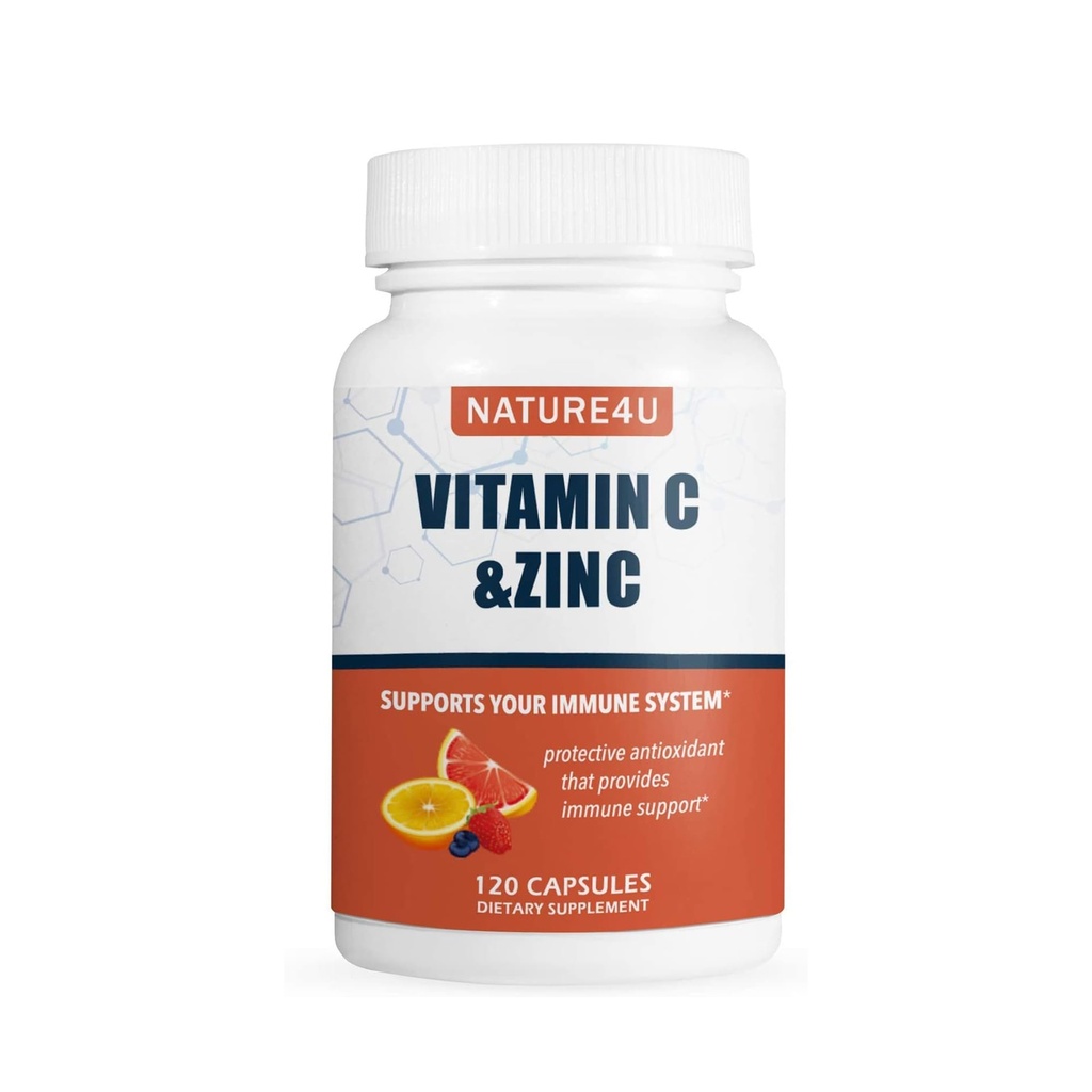 Vitamina C 1000mg cu zinc, Rose Hips si Citrus Bioflavonoids, Immune Support Antioxidanti Protectie, 120 capsule