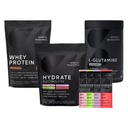 Sports Research Multiflavor Hidrate Electrolytes Packets, Dutch Chocolate Flavored Whey Proteine Izolate Powder și L-Glutamine nearomatizate
