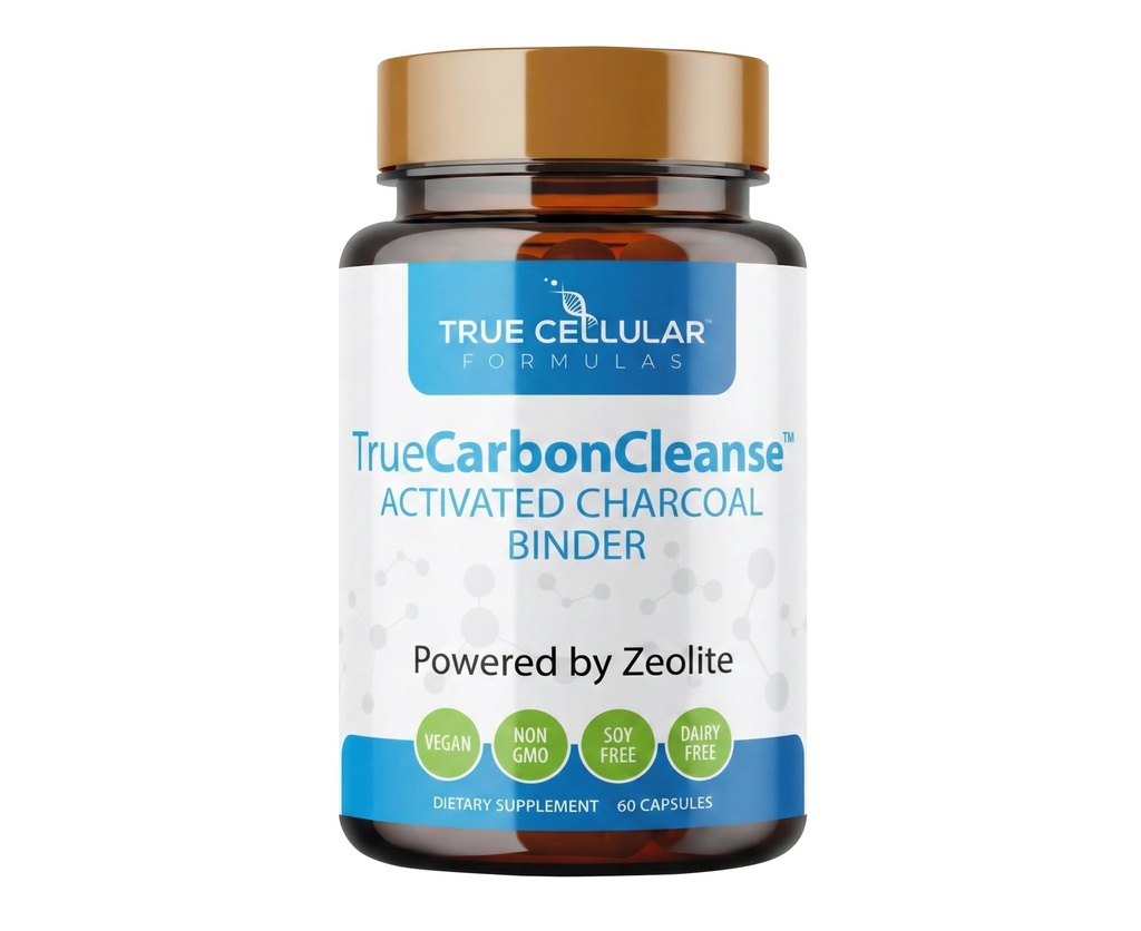 TrueCarbonCleanseTM - Detoxifiere perfectă Gut & Binder - Formula avansată cu capsule de bambus organic activate Charcoal - 60 capsule - Vegan, Non OMG, Gluten gratuit, Soy gratuit, non-toxic certificate