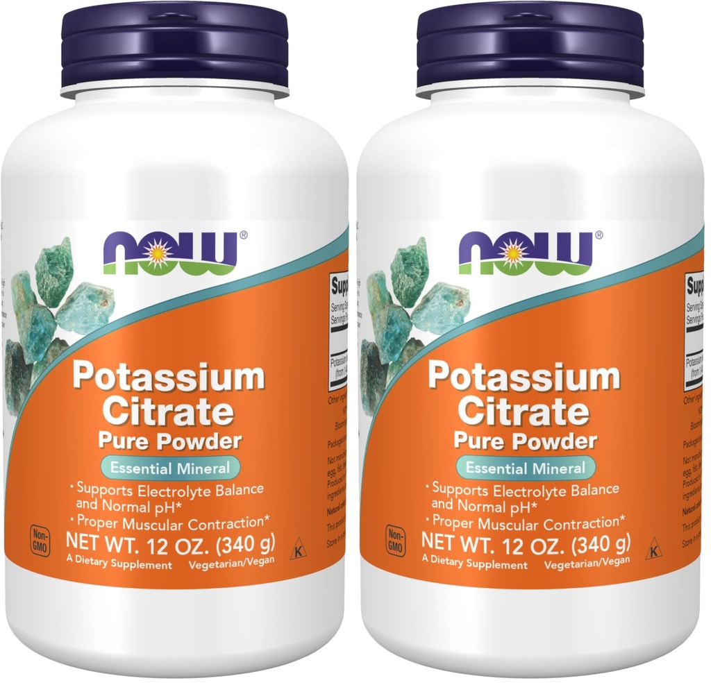 Acum Suplimente, Citrat de potasiu pulbere, Suporturi Electrolit echilibru și pH-ul normal*, Essential Mineral, 12-Ounce (Pachet de 2)