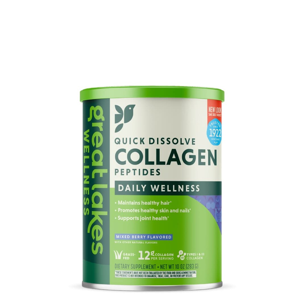 Mari Lacuri Wellness Colagen Peptides pulbere Supliment pentru parul de piele unghii articulatii - mixt Berry aroma - Distilare rapida hidrolizat, non-GMO, Gluten-Free, Fără conservanți, Halal - 10 oz Canister