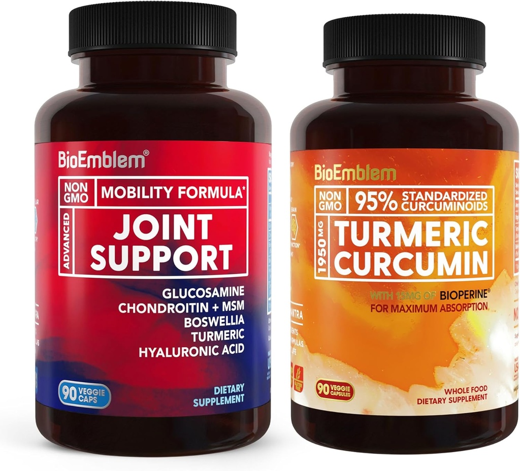 BioEmblem Curcumina Turmeric Supliment cu BioPerine și suport comun