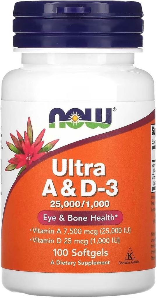 Ultra A & D3, 100 Softgels by Now Foods (Pachet de 3)