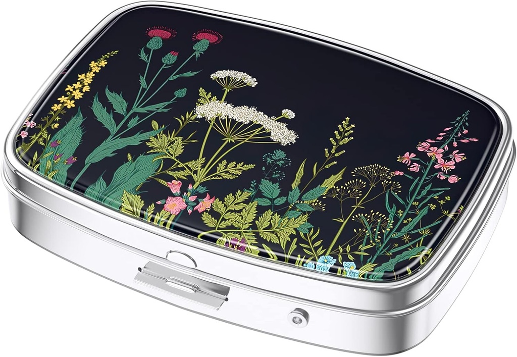 Nipichsha Pill Box, caz de pilulă mică pentru Purse & Pocket, Cute Travel Medicine Organizator, Portable Medicine Container Holder to Hold Vitamine, Medicamente, Ulei de pește & Suplimente, Dandelion
