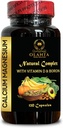 Complex de magneziu de calciu - Supliment pentru suport musculare, citrat de mangan, gluten gratuit, non OMG-uri, absorbţie ridicată, Supliment de magneziu, de sprijin de sănătate osoasă şi nervoasă - 1 flacon 120 capsule