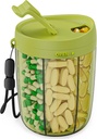 PULIV Large Pill Organizator, Organizator Supliment pentru Holding 6 Vitamine diverse, Case de pastile cu Anti-Mixing & Wide Design de deschidere, Ușor de recuperat Meds și 20 PC-uri Stick-on Labels, Verde