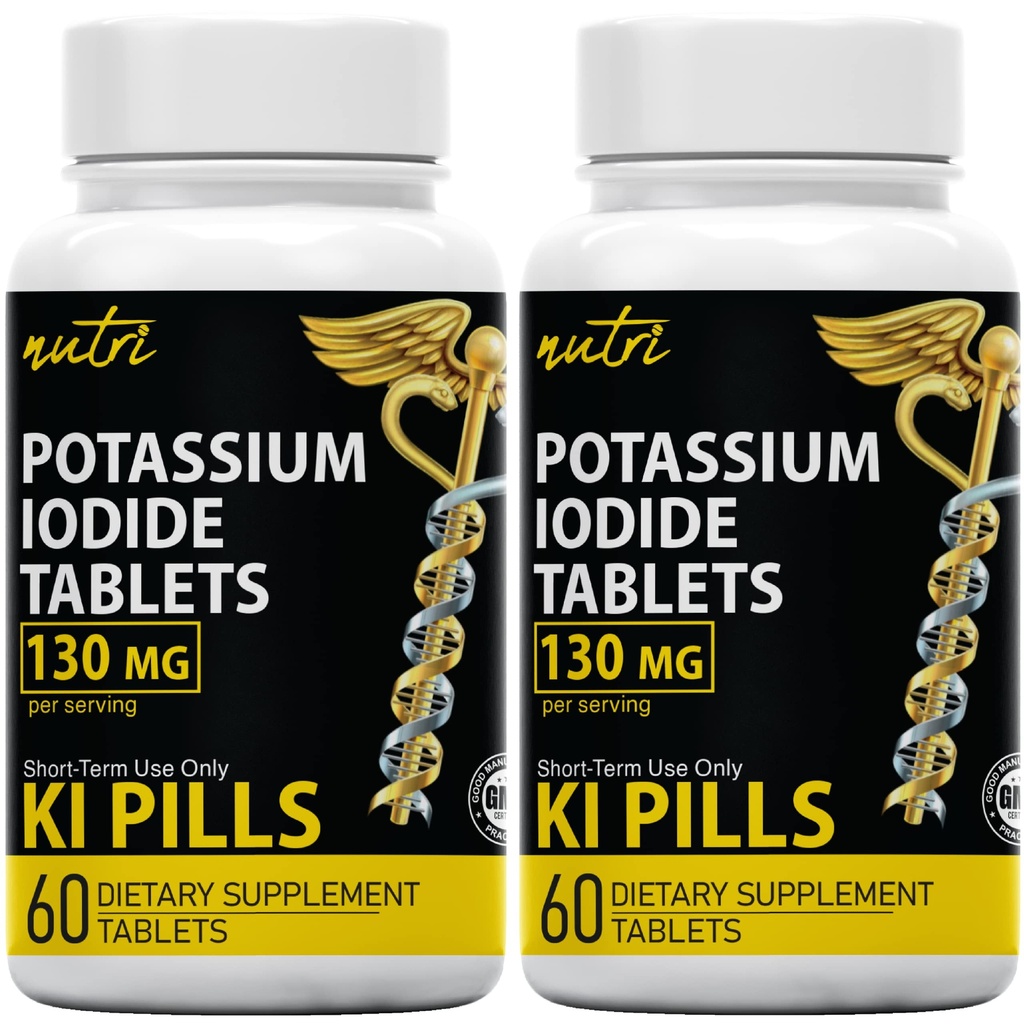 Comprimate de iod de potasiu 130 mg (Pachet de 2) - (120 comprimate) EXP 10/2032 - Ki Pills - Yoduro de potasio
