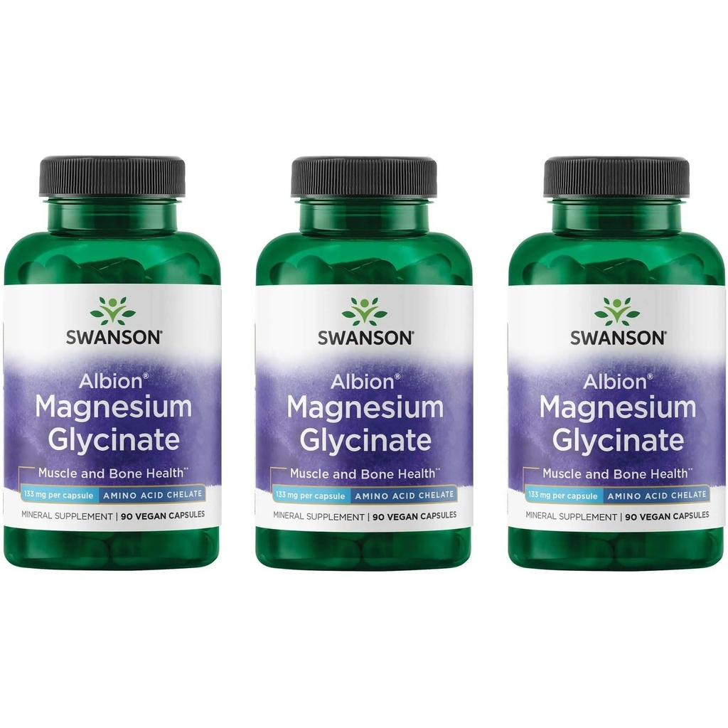 Swanson Magneziu Chelated 133 Milligrame 90 Capsule (3 ambalaje)