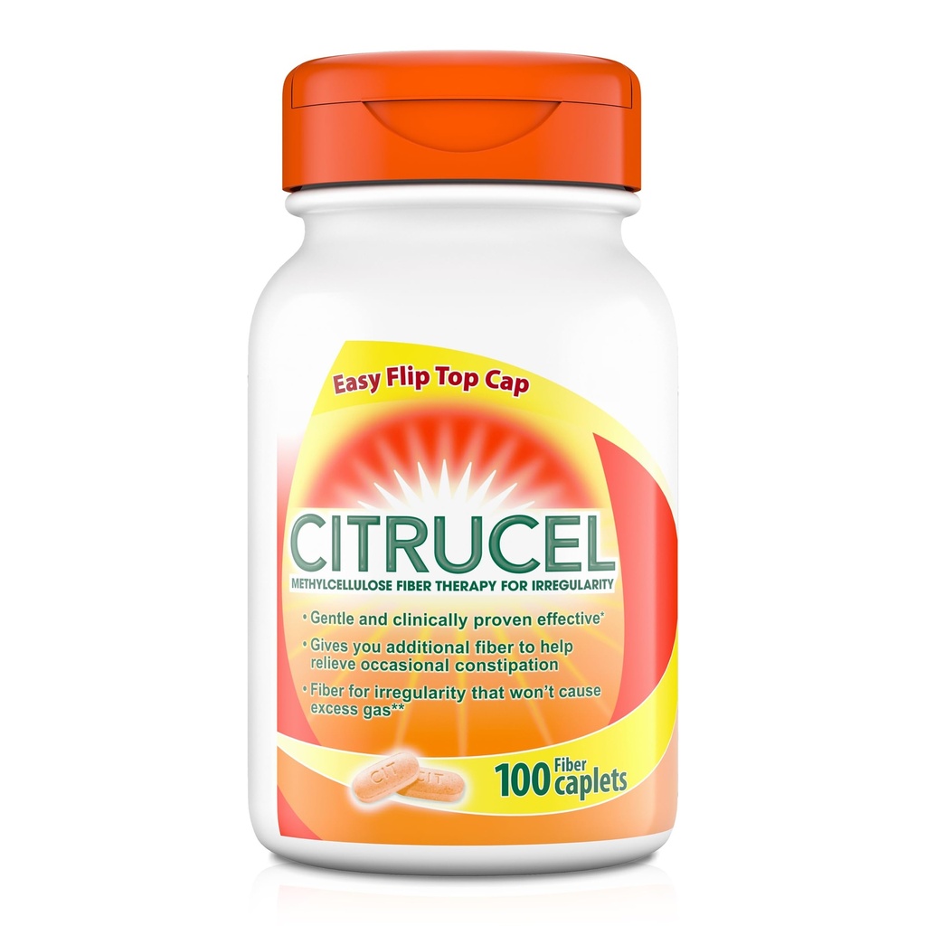 Citrucel Metilceluloză Capse de fibre pentru constipație ocazională Relief, aroma portocalie - 1 Conte