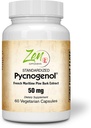 Suplimente Zen Pycnogenol 50mg - Extract de scoarță de pin maritim francez standard pentru suport antioxidant și inflamație - non-GMO, gluten și soia gratuit 60-Vegcaps