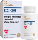 Xtendlife CX8 Heart Health Supliment pentru suport cardiovascular, Circulație și Sănătate arterială - cu vitamina K2 MK7, D3, Tocotrienols, și Sea Buckthorn-30 ziua de aprovizionare