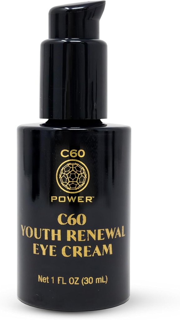 C60 Putere Tineret Reînnoirea Crema ochi - Crema ochi pentru riduri si pufuri, Anti imbatranire de îngrijire a pielii pentru femei si barbati, cu 99.99% Pur sublimate C60, Peptide de cupru, & Ingrediente de înaltă calitate - 1 fl oz