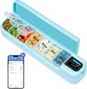 Daviky Smart Pill Organizator cu alarmă, Bluetooth Daily O dată pe zi Pilula cutie 7 zi cu APP, Weekly Travel Pill Case, Portable Pilula Reminder pentru medicamente, Suplimente și vitamine (Green)